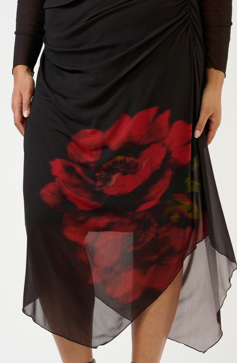 Estelle Raya Ruched Long Sleeve Maxi Dress, Alternate, color, Chocolate Rose