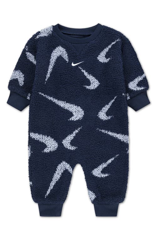 Nike Swoosh Bouclé Jacquard Romper In Blue