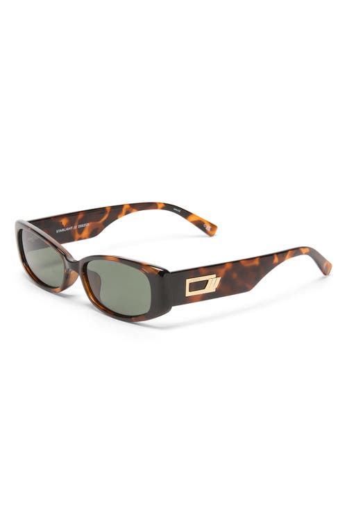 Le Specs Starlight Rectangular Sunglasses In Tort/khaki Mono