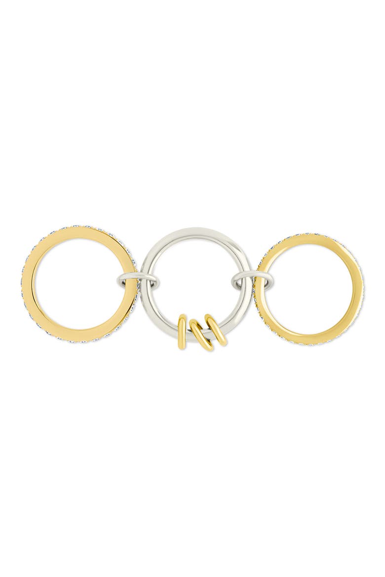 Garwyn Cubic Zirconia Linked Stacking Ring, Alternate, color, DUAL TONE