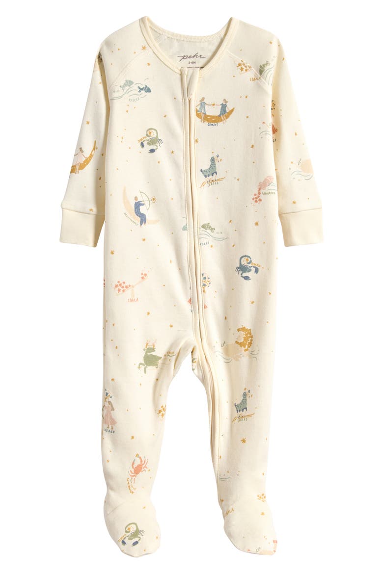 Print Rib Footie, Main, color, ZODIAC