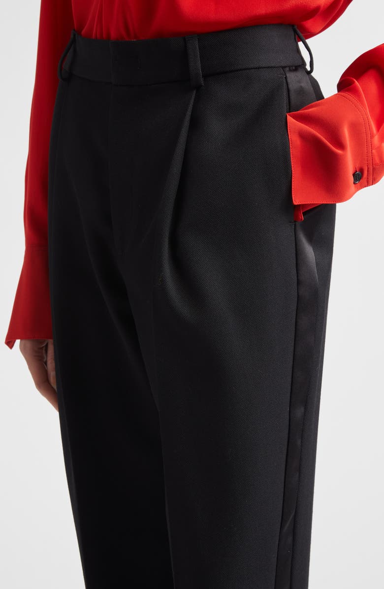 Victoria Beckham Tailored Straight Leg Trousers, Alternate, color, Black