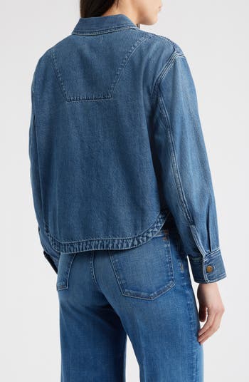Francine Crop Stretch Denim Shirt