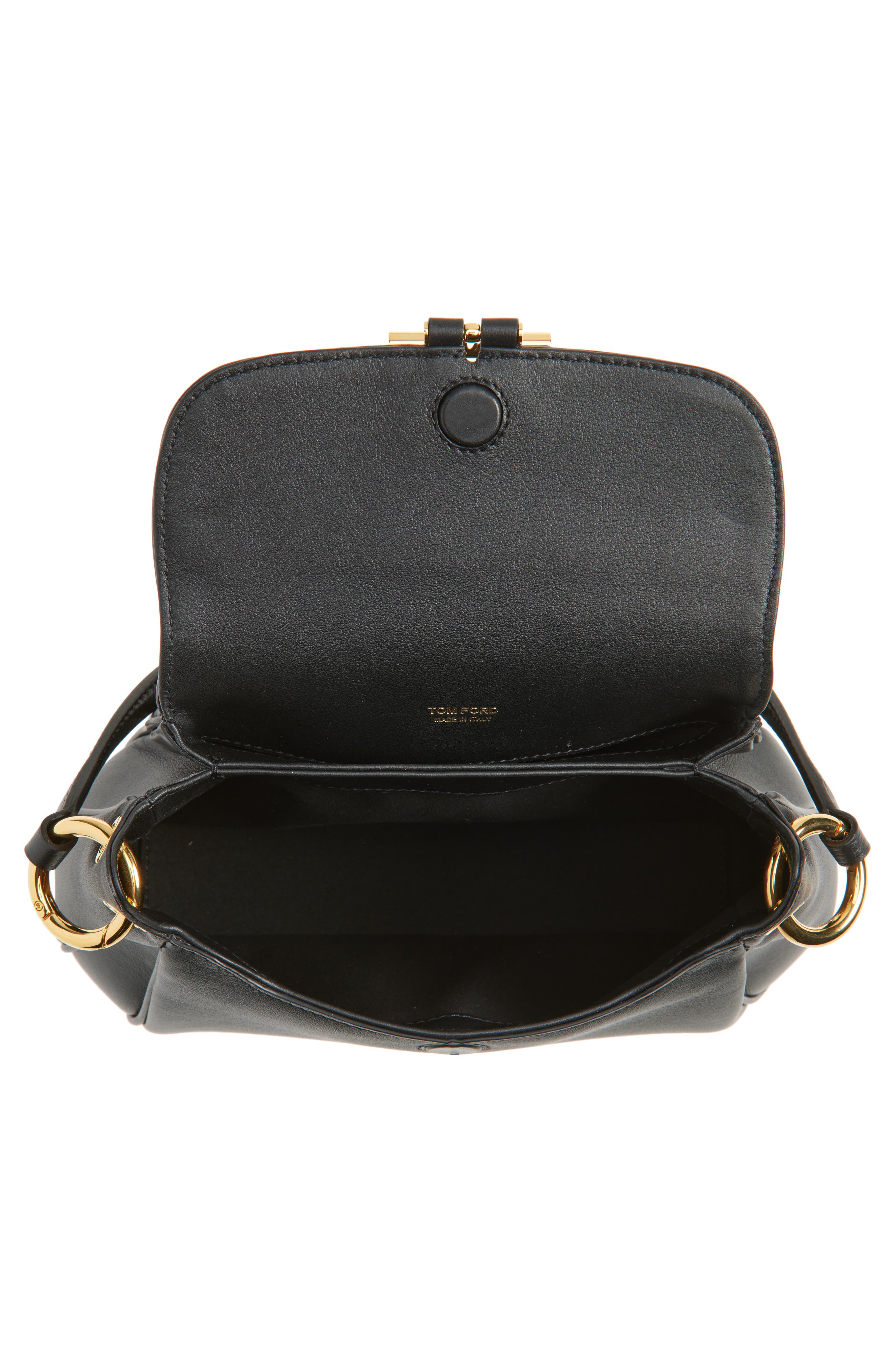TOM FORD Small Tara Leather Shoulder Bag, Alternate, color, Black