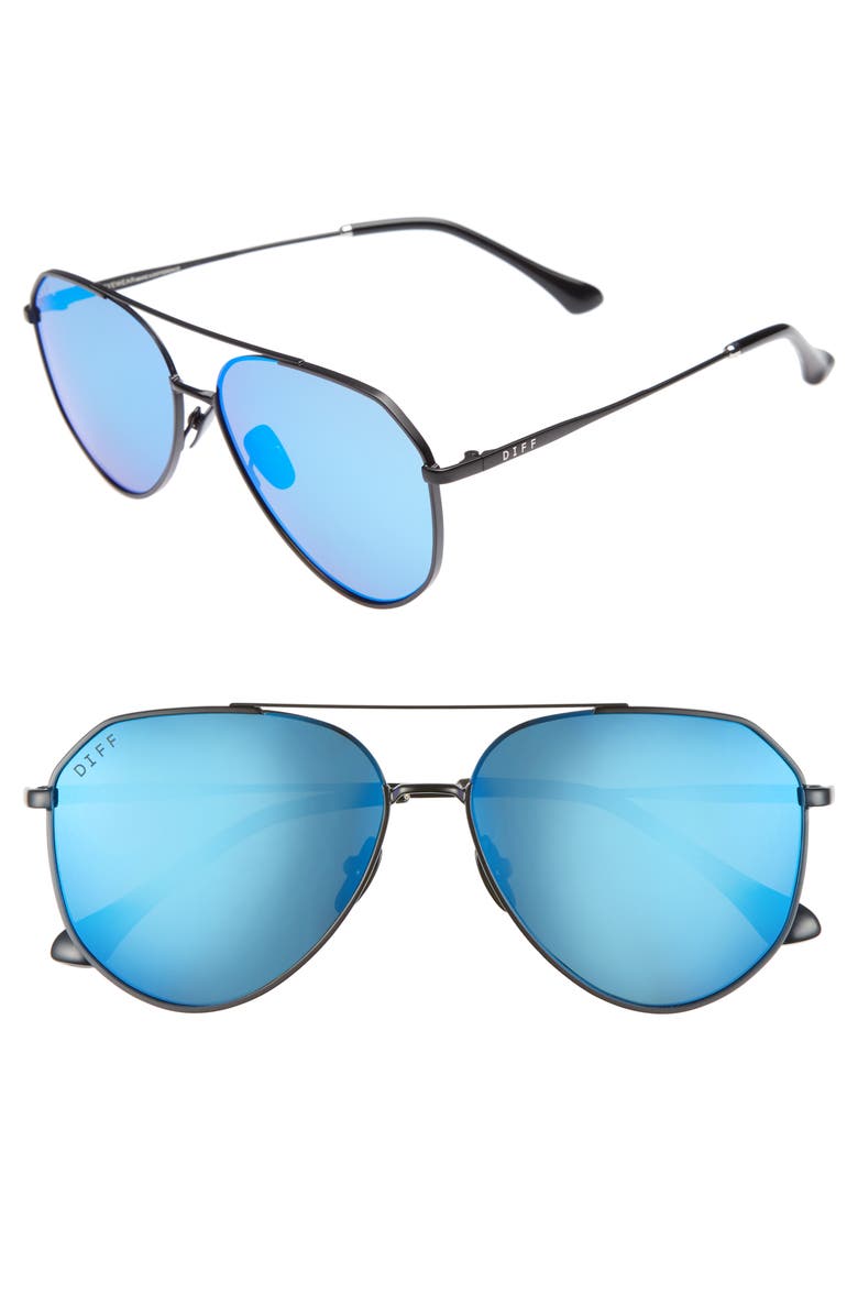 DIFF Dash 58mm Aviator Sunglasses, Main, color, 