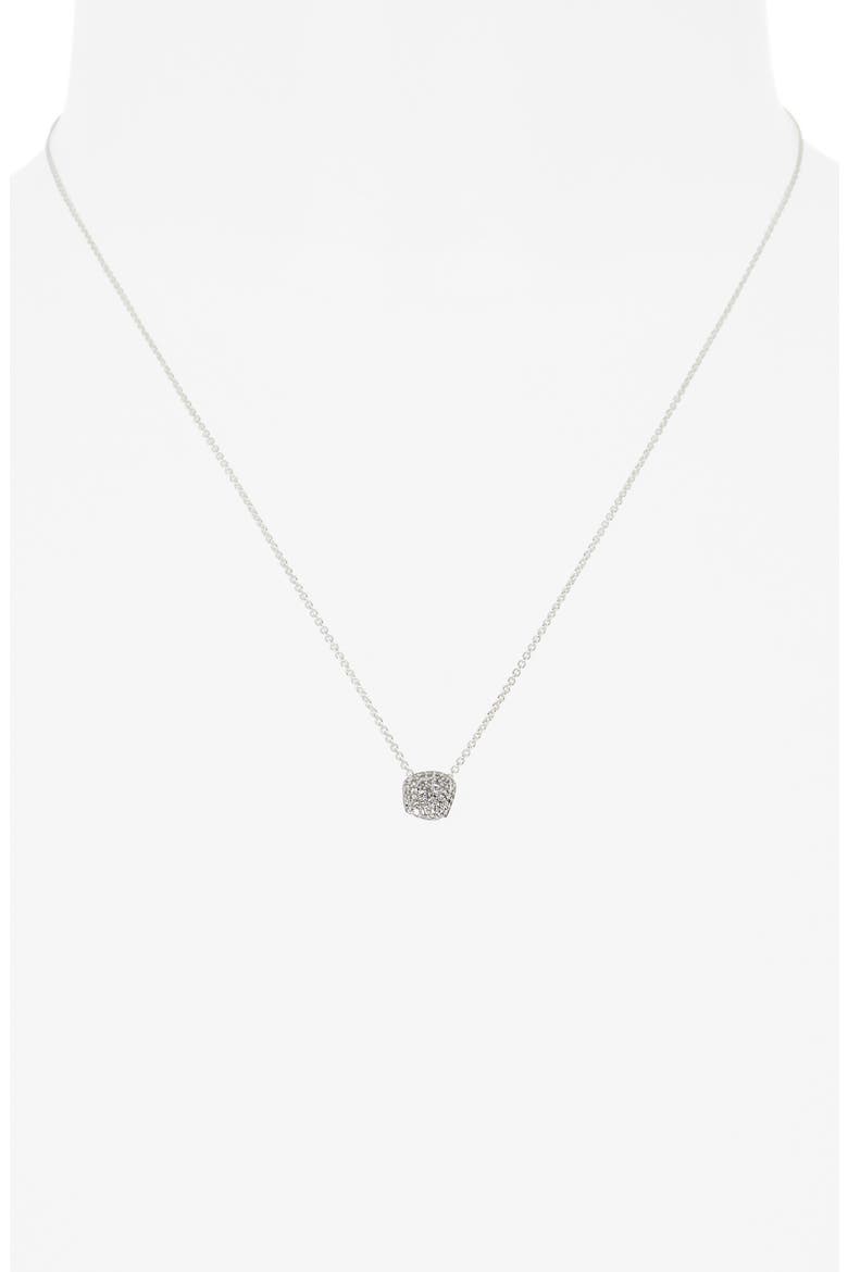 Nura Mini Nugget Pavé Diamond Pendant Necklace, Alternate, color, STERLING SILVER