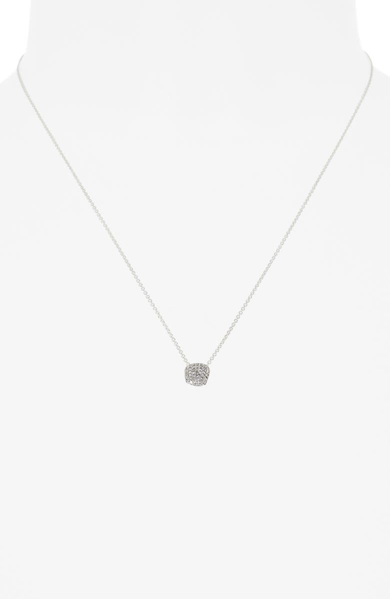 Monica Vinader Nura Mini Nugget Pavé Diamond Pendant Necklace, Alternate, color, Sterling Silver