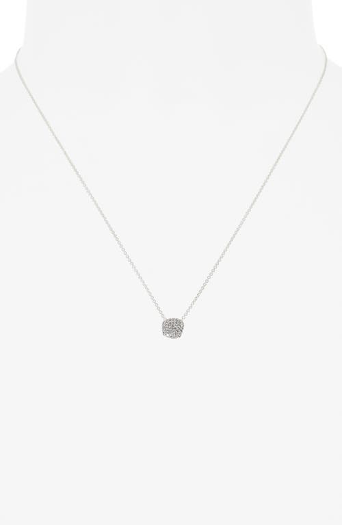 Monica Vinader Nura Mini Nugget Pavé Diamond Pendant Necklace In Silver