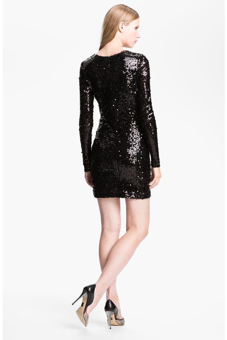 Sequin Sheath Minidress, Alternate, color, BLACK