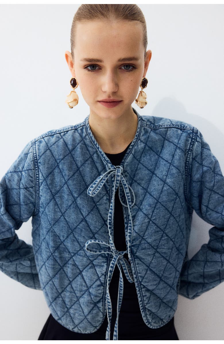 H&M Reversible Denim Jacket, Alternate, color, Denim Blue/Floral