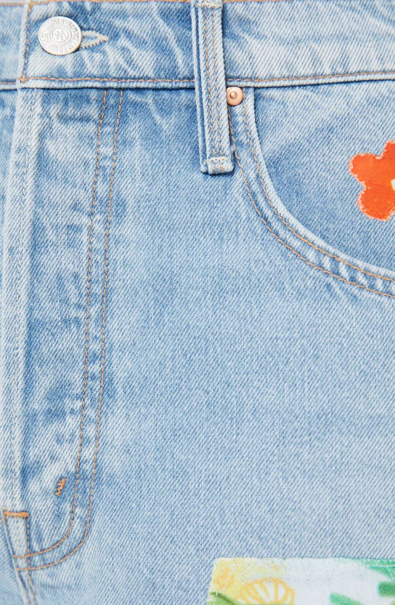 MOTHER Spinner Flood Patchwork Straight Leg Jeans, Alternate, color, Mumble Jumble