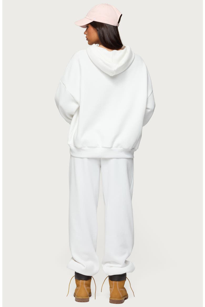 Fleura Logo Cotton Blend Hoodie, Alternate, color, WHITE