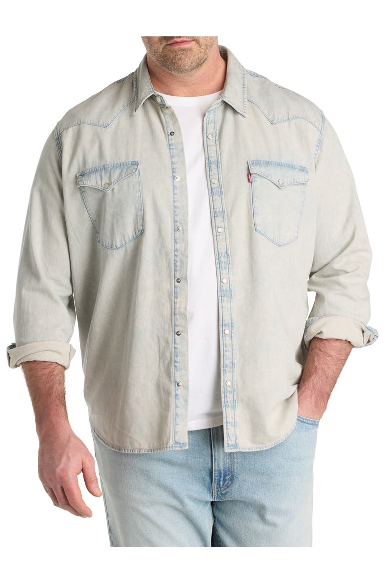 Big & Tall  Classic Western Shirt, Main, color, EARLY RISE LIGHTWASH