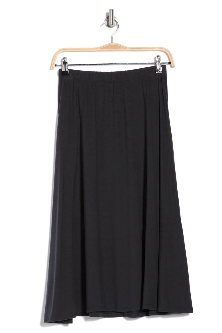 Flared Midi Skirt, Alternate, color, BLACK