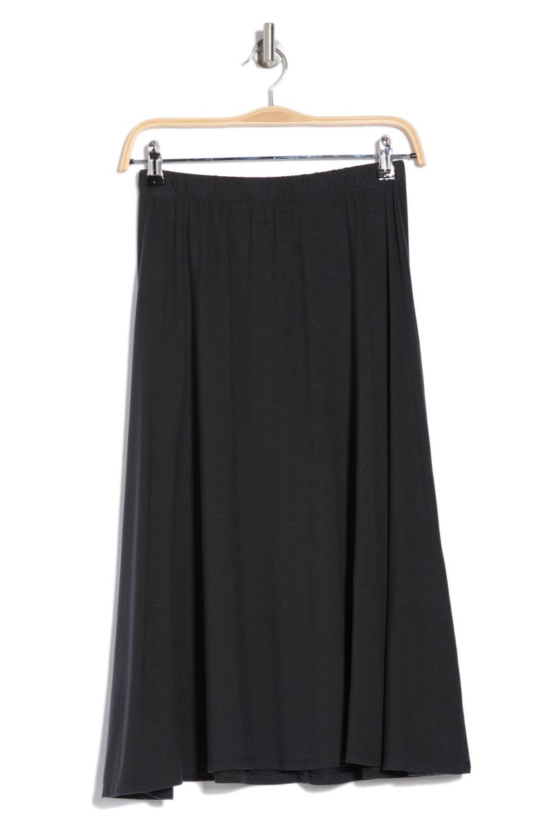 GO COUTURE Flared Midi Skirt, Alternate, color, Black
