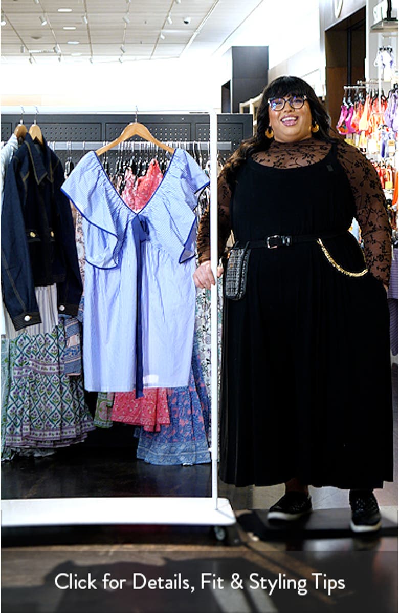 Sherah Striped Cotton Babydoll Minidress, sales video thumbnail