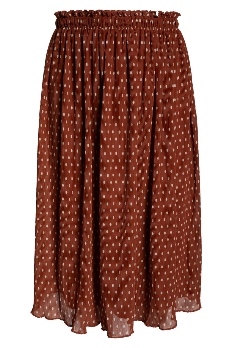 x Atlantic-Pacific Crinkle Midi Skirt, Alternate, color, RUST SPACED DOT