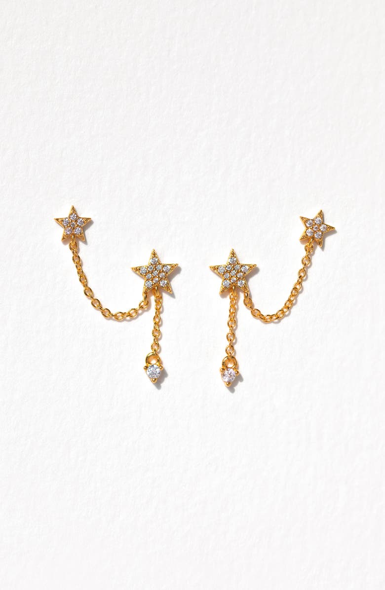 Girls Crew Stellar Connection Double Piercing Drop Earrings, Alternate, color, Gold