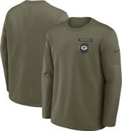 Nike Men's Nike Olive Green Bay Packers 2025 Salute to Service Sideline Coaches Therma-FIT Long Sleeve Shirt