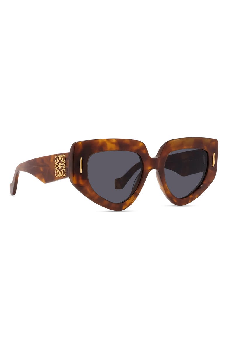 Loewe Anagram 51mm Geometric Sunglasses, Alternate, color, Blonde Havana / Blue