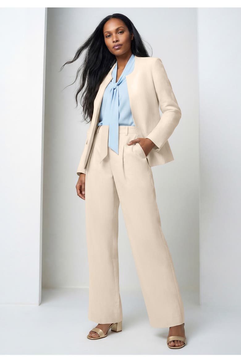 Linen Wide-Leg Trouser, Alternate, color, OATMEAL