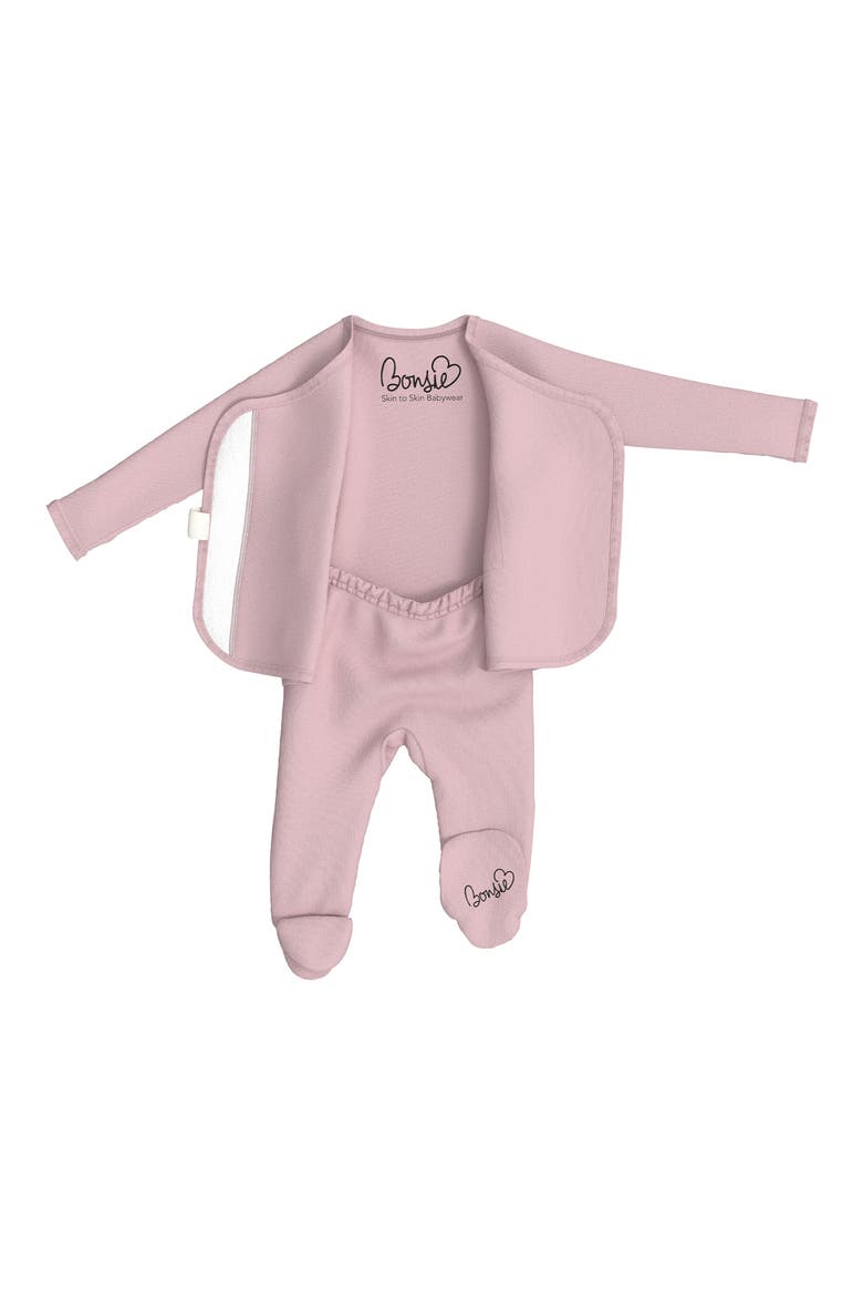 Skin to Skin Girl or Boy Footie, Alternate, color, PEONY