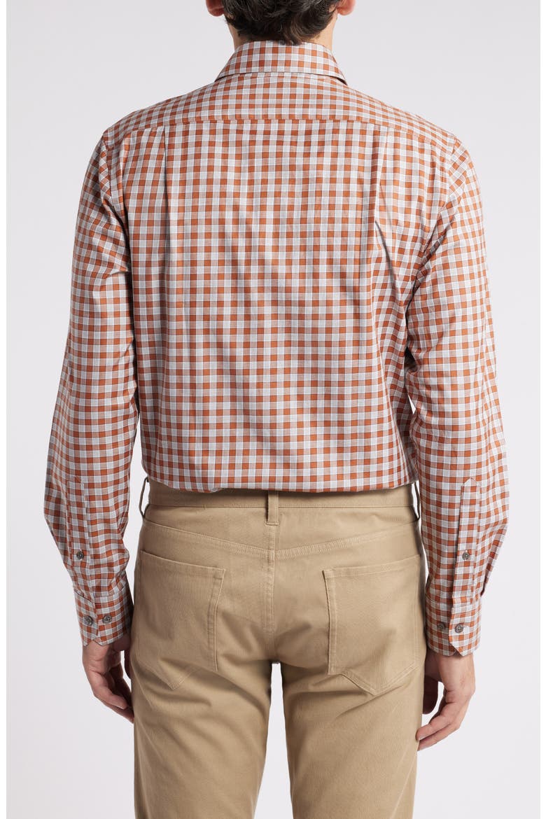 Exploded Check Mélange Button-Up Shirt, Alternate, color, AUBURN
