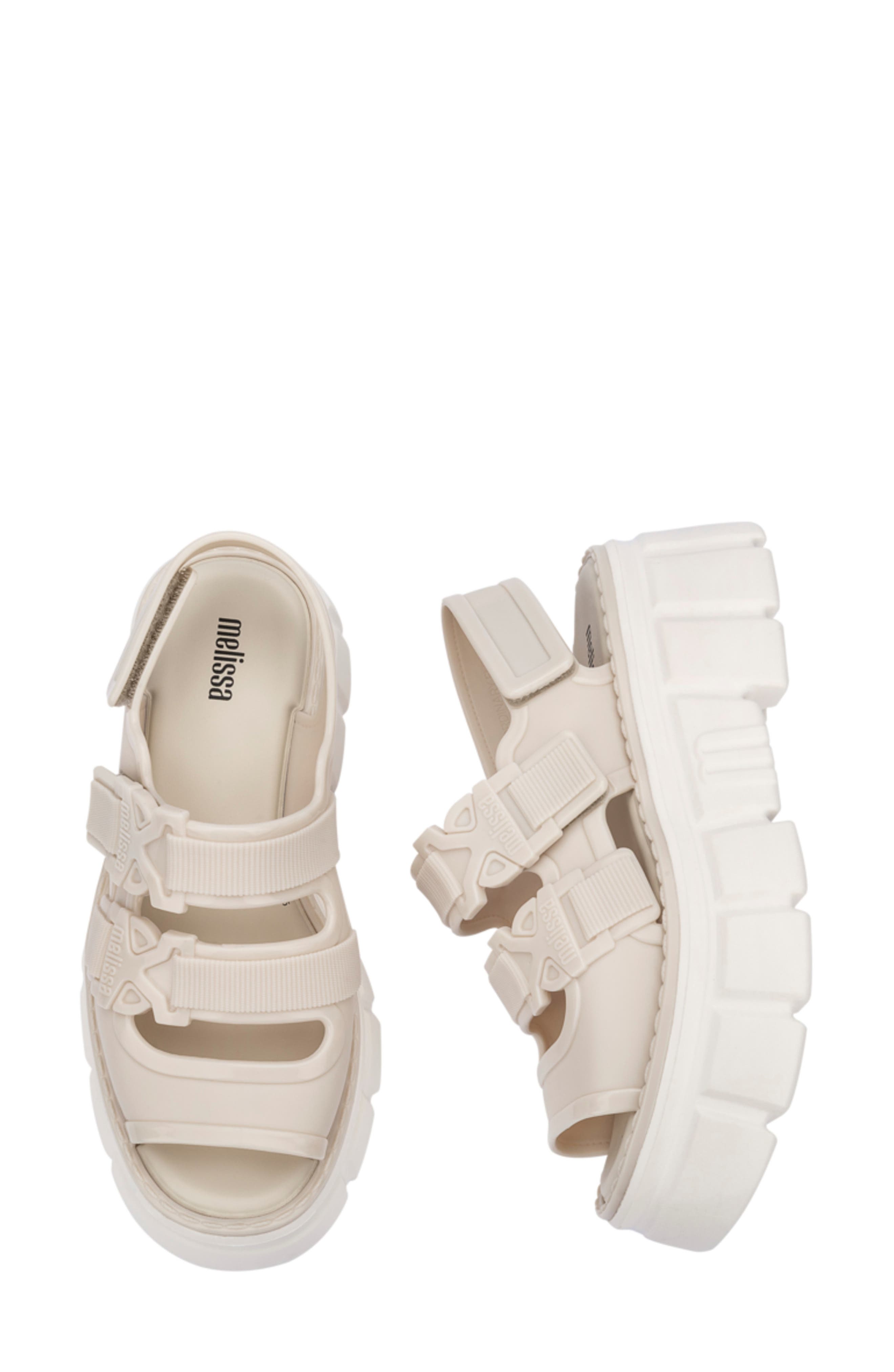 Melissa Rebel Platform Sandal, Alternate, color, Beige/ White