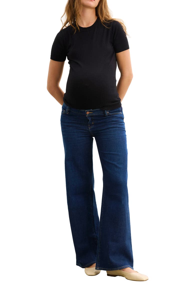 The Relaxed Wide Leg Maternity Jean, Alternate, color, True Indigo