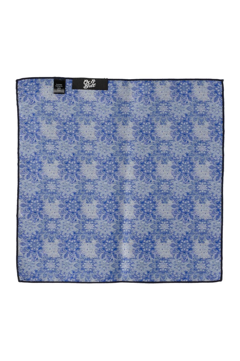 Floral Silk Pocket Square, Alternate, color, NAVY