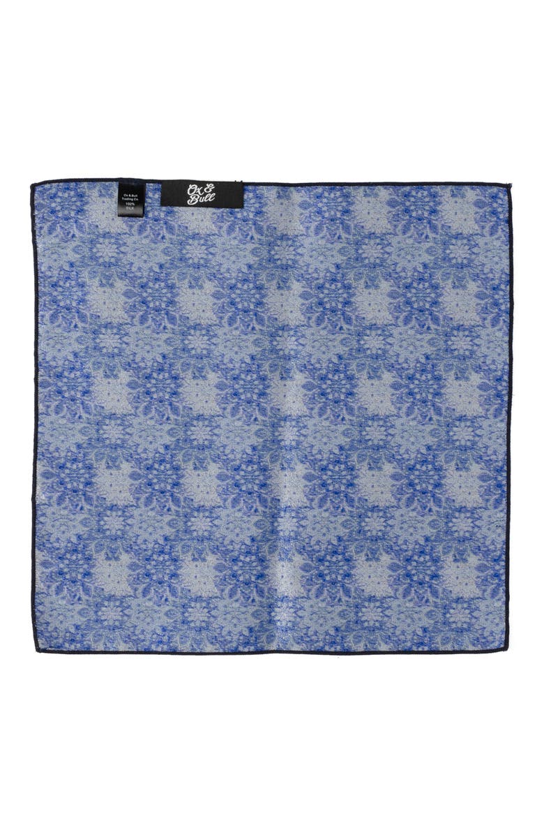 Cufflinks, Inc. Floral Silk Pocket Square, Alternate, color, Navy