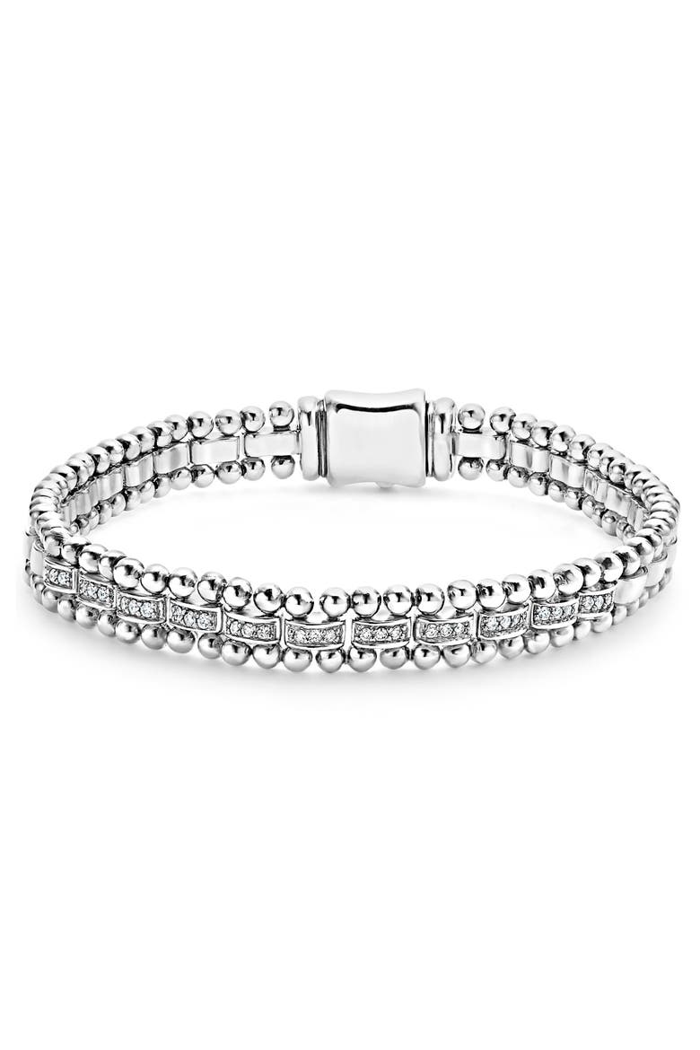 Caviar Spark Diamond Link Bracelet, Main, color, SILVER/ DIAMOND