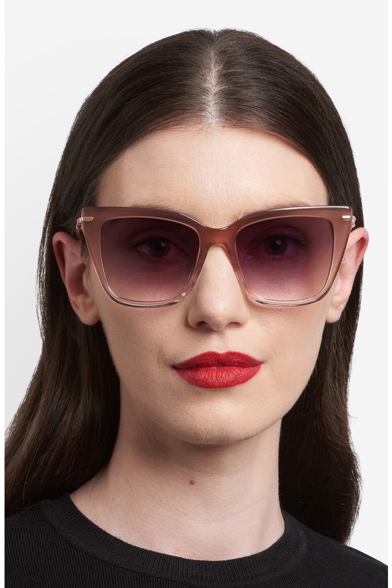 54mm Gradient Cat Eye Sunglasses, Alternate, color, BEIGE/ PINK