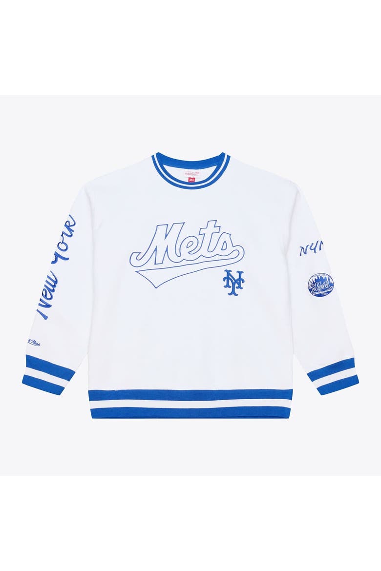 Men's Mitchell & Ness  White New York Mets Arctic Fleece Sweatshirt, Main, color, White