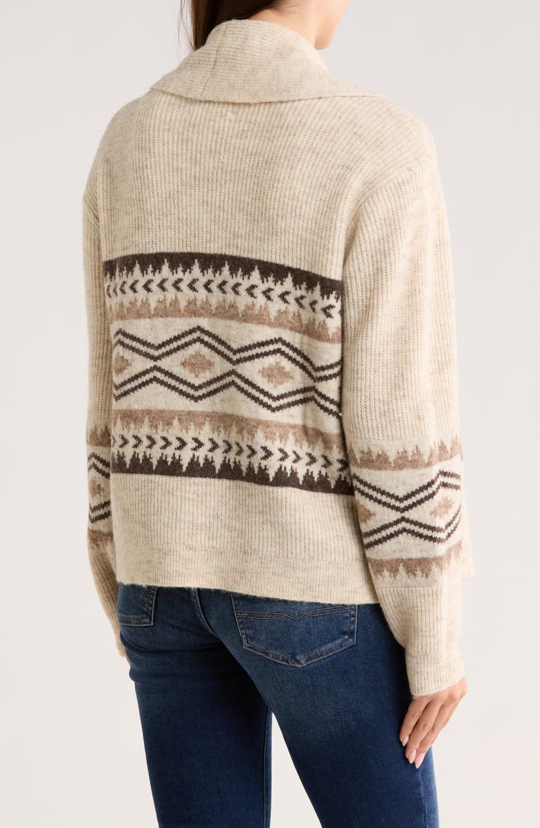 Lucky Brand Shawl Collar Open Front Cardigan, Alternate, color, Neutral Combo