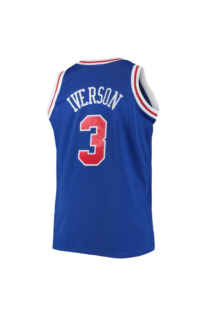 Mitchell & Ness Men's Mitchell & Ness Allen Iverson Royal Philadelphia 76ers 1996/97 Big & Tall Hardwood Classics Swingman Jersey, Alternate, color, Royal