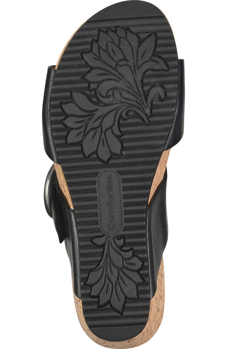 Comfortiva Elizabeth Platform Wedge Slide Sandal, Alternate, color, Black