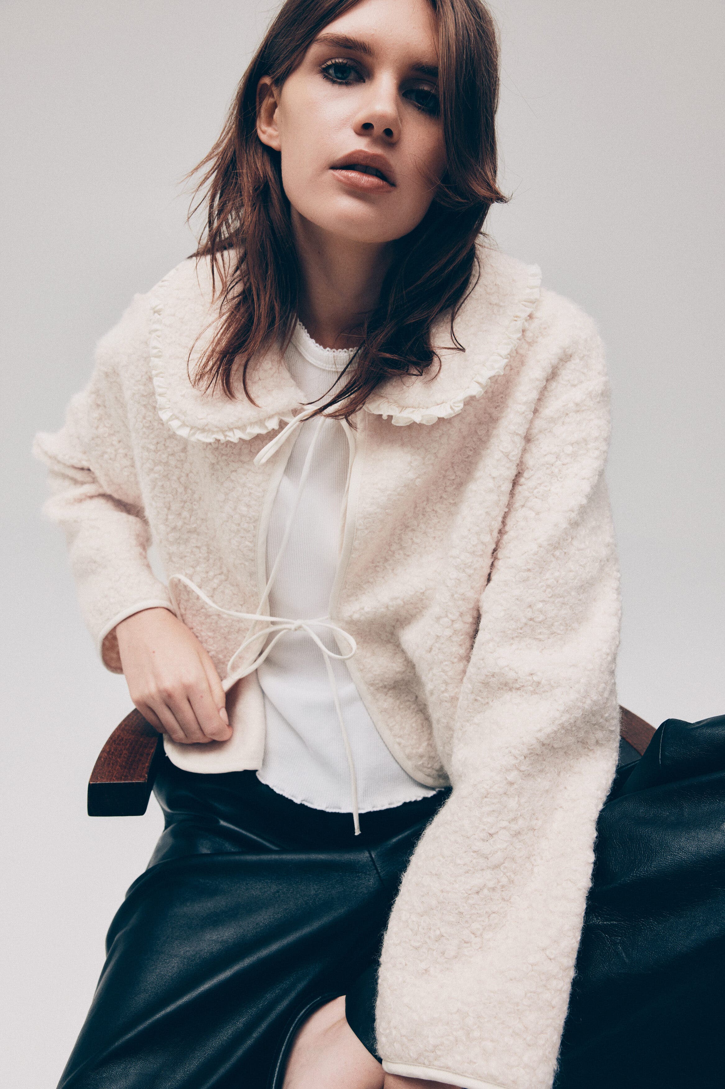 Collared Boucle Cardigan - image 2