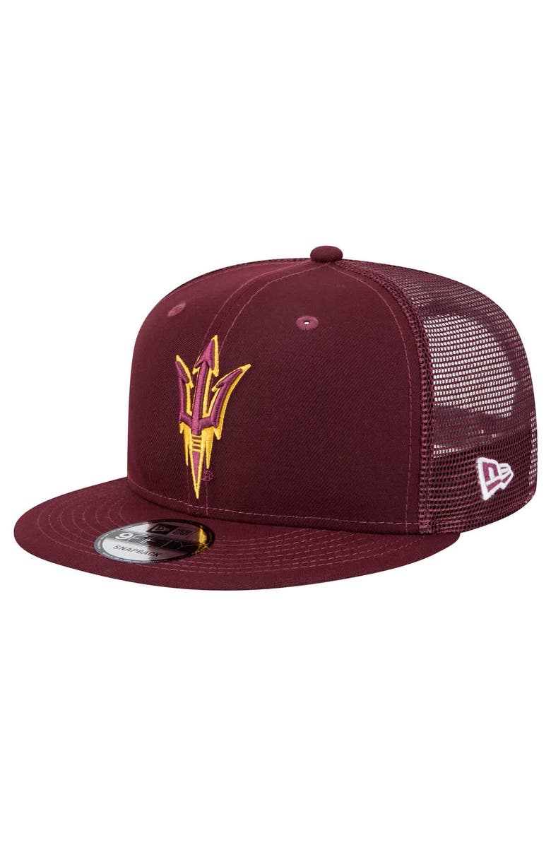 New Era Men's New Era Maroon Arizona State Sun Devils 9FIFTY Trucker Snapback Hat, Main, color, 