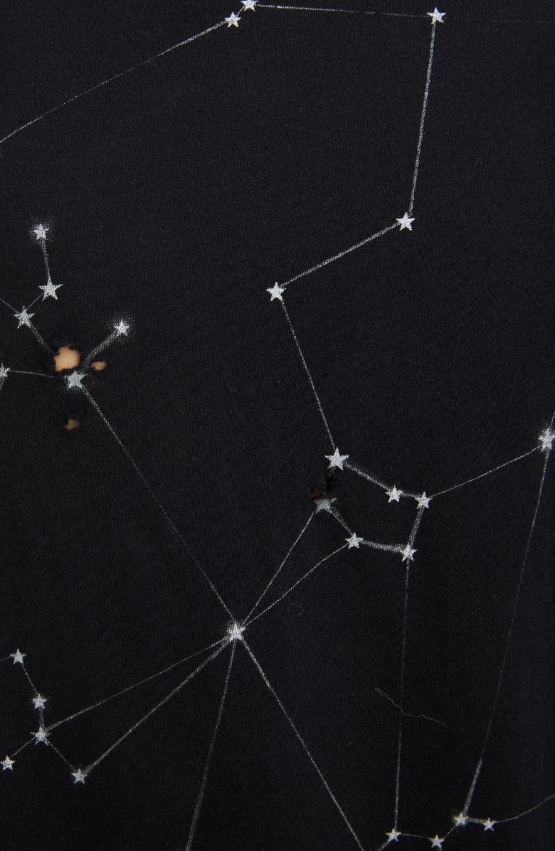 Saint Laurent Constellation Print Destroyed Crewneck Tee, Alternate, color,