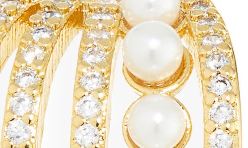 Nordstrom Demi Fine Faux Pearl & Pavé Earrings In Gold