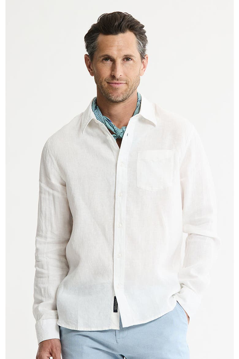 Linen Button-Down Shirt, Main, color, White