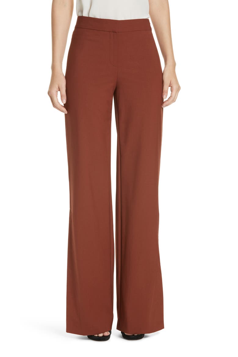 Good Stretch Wool Slit Wide Leg Pants, Main, color, BRANDY