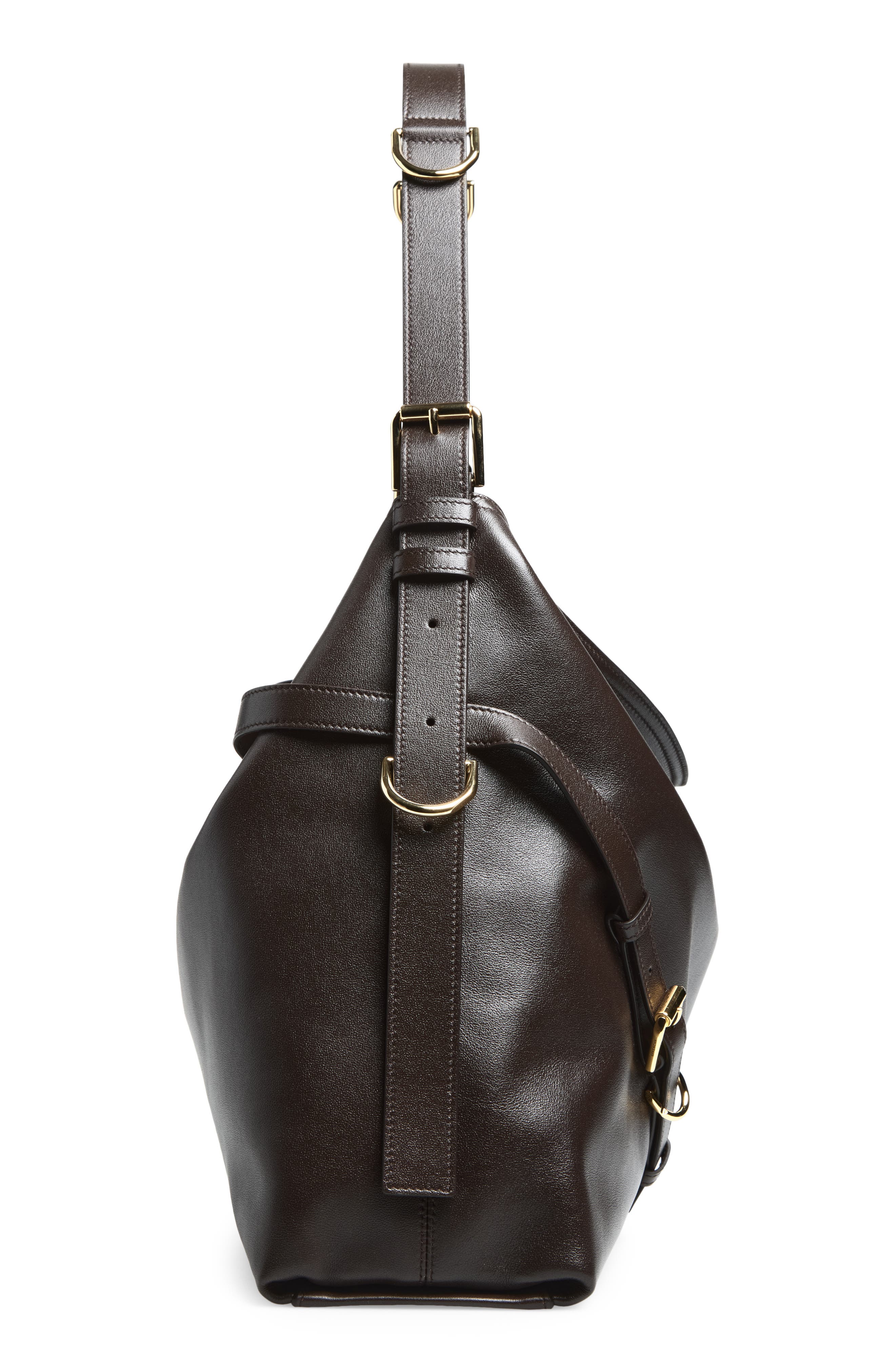 Large Voyou Suede Shoulder Bag, Alternate, color, 206-CHOCOLATE