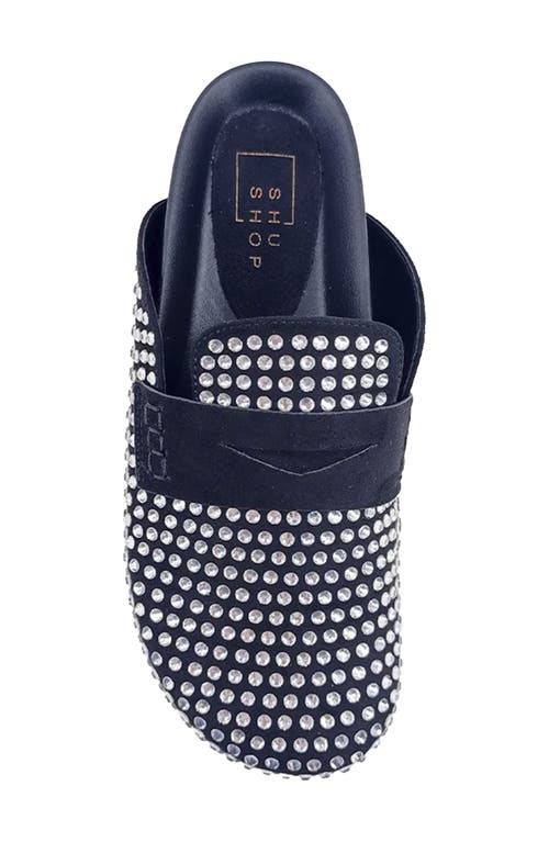 Shushop Tracy Crystal Embellished Mule In Black