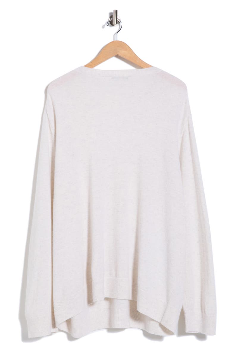 Weekend V-Neck Cashmere Sweater, Alternate, color, HEATHER WHITE