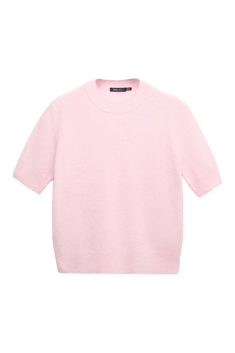 Wool Short Sleeved Sweater, Alternate, color, PASTEL PINK