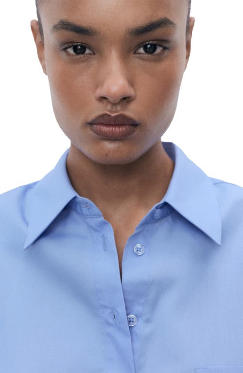 Mango Oversize Button-up Shirt In Blue