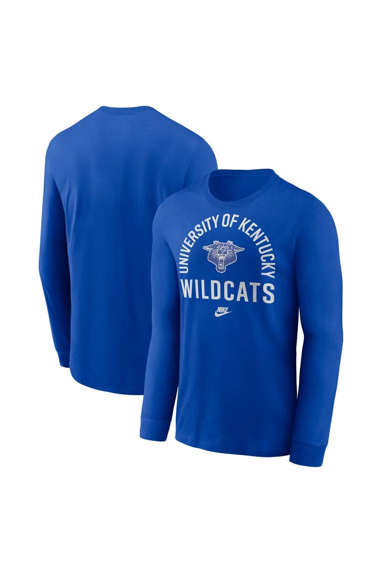 Men's Nike Royal Kentucky Wildcats Legacy Arched Logo Long Sleeve T-Shirt, Main, color, Royal