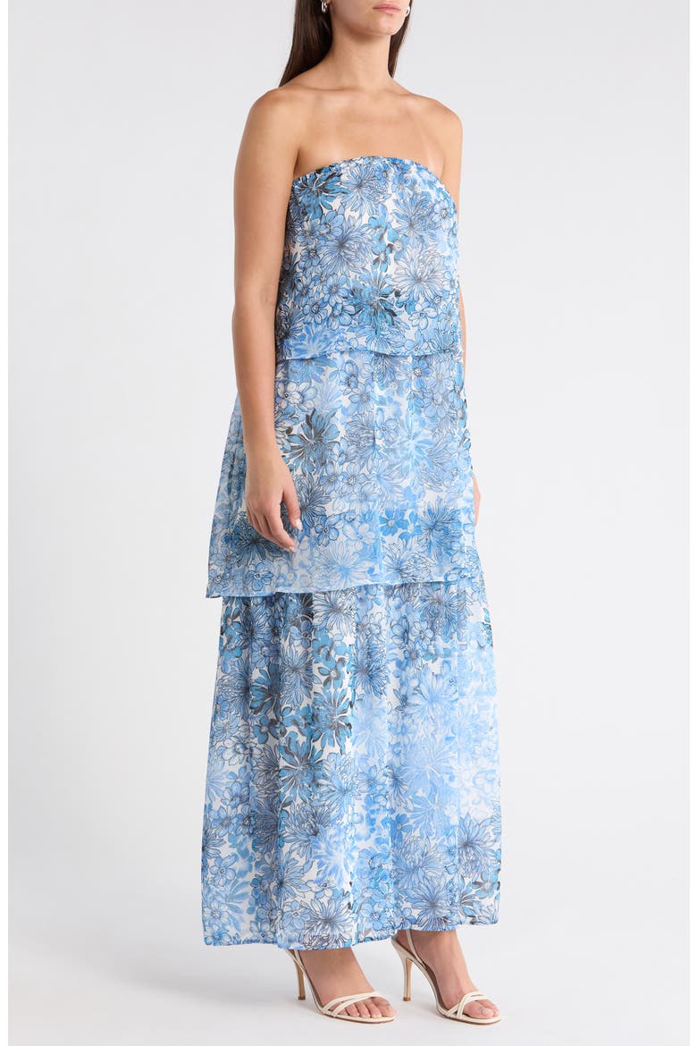 Tierra Floral Briary Strapless Dress, Alternate, color, BLUES